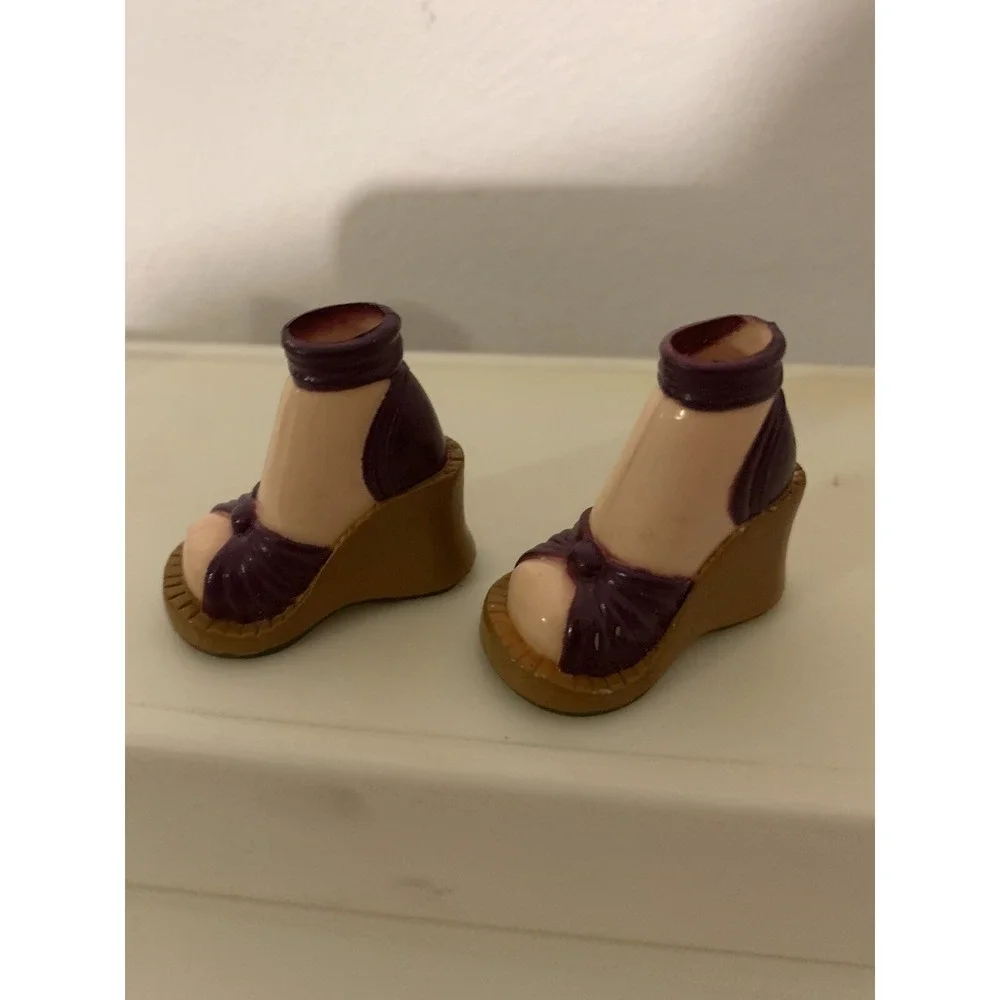 Barbie My Scene Doll Shoes Strappy Wedge Plum Sandals Swappin' Styles Nolee